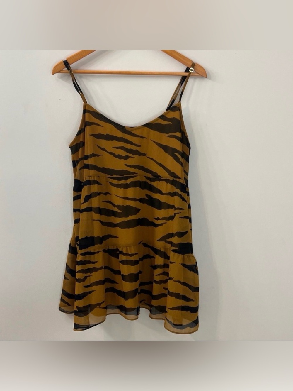 Show Me Your Mumu Tiger-Stripe Slip Dress - Mustard/Black